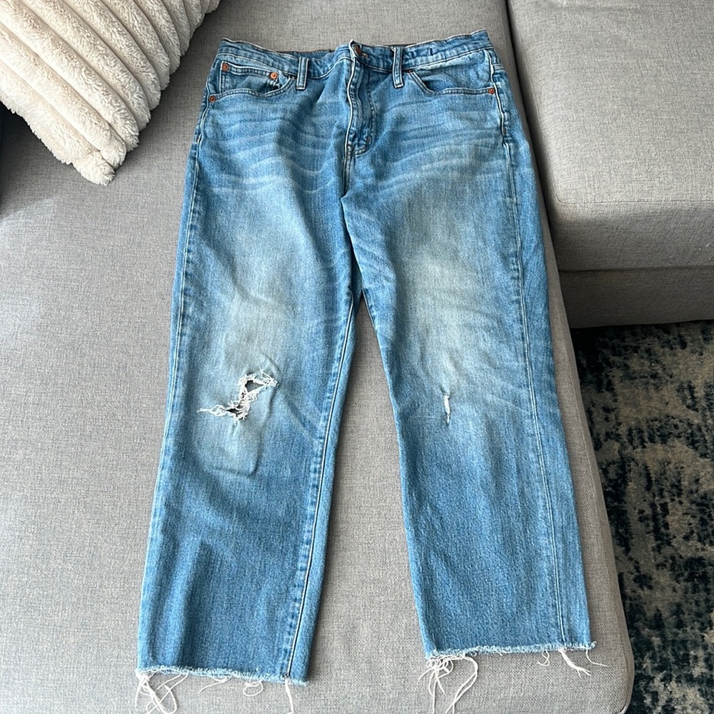 Madewell high rise slim crop boyjean